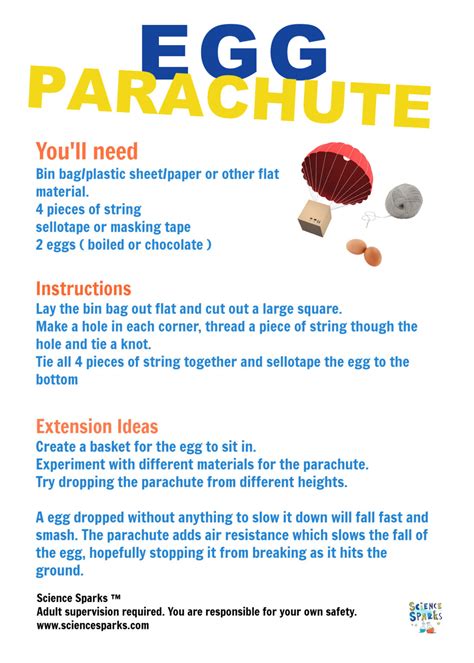 egg drop parachute test|egg drop challenge instructions.